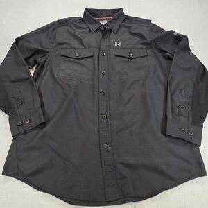 Harley-Davidson Men’s Button Up Shirt Black Long Sleeve Performance Riding H-D L
